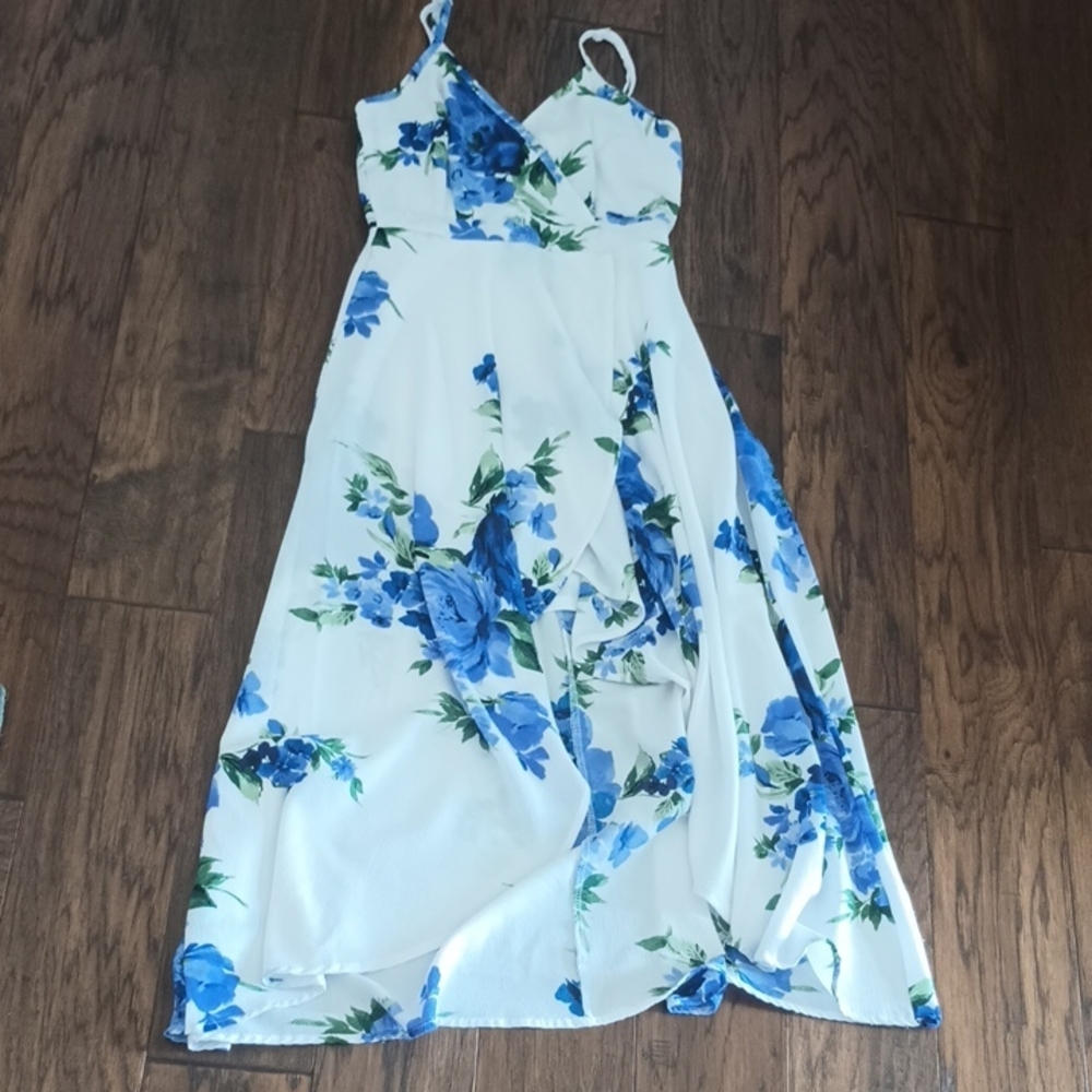 Floral Blue and White Women's Dress